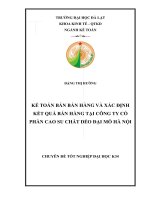 Kế toán bán hàng và xác định kết quả bán hàng tại công ty cổ phần chất dẻo đại mỗ