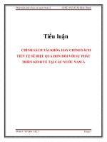 chính sách tài khóa hay chính sách tiền tệ sẽ hiệu quả hơn đối với sự phát triển kinh tế tại các nước nam á