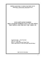 Một vài kinh nghiệm cung cấp vốn từ tiếng phổ thông cho trẻ dân tộc thiểu số