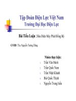 Bài tiểu luận: Hòa điện máy phát đồng bộ - ĐH Điện Lực