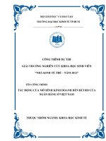 tác động của mô hình kinh doanh đến rủi ro của ngân hàng ở việt nam