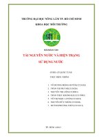 luận văn tài nguyên nước và hiện trạng sử dụng nước