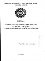 Nghiên cứu thị trường điện thế giới lý thuyết trò chơi phương hướng phát triển tại việt nam ngô cao cường  hutech, 2003