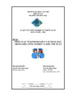 pháp luật vê kinh doanh và sử dụng đât trong khu công nghiệp và khu chế xuất