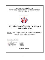 báo cáo môn giải tích mạng trên máy tính - phân tích giữa các thông số và nhiệt độ với phần mềm multisim