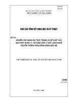 Nghiên cứu đánh giá thực trạng và đề xuất các giải pháp quản lý, sử dụng hợp lý đất làng nghề truyền thống vùng đồng bằng bắc bộ