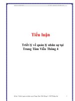 Tiểu luận: Triết lý về quản lý nhân sự tại Trung Tâm Viễn Thông
