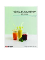 Thói quen tiêu dùng nước ép trái cây và nước trái cây chứa sửa đóng chai