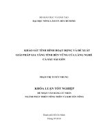 Khảo sát tình hình hoạt động và đề xuất giải pháp gia tăng tính bền vững của làng nghề cá sấu sài gòn