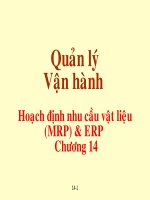 Tài liệu quản lý vận hành  - Chương 14 Hoạch định nhu cầu vật liệu MRP - ERP
