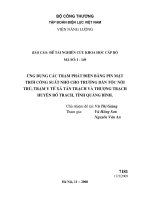 ứng dụng các trạm phát điện bằng pin mặt trời công suất nhỏ cho các trường dân tộc nội trú, trạm y tế xã tân trạng và thượng trạch huyện bố trạch, tỉnh quảng bình