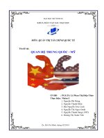 Quan hệ mỹ và trung quốc trong trật tự thế giới hiện nay