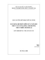 Xây dựng hệ phần mềm xử lý số liệu thuỷ văn vùng sông ảnh hưởng thuỷ triều HYDTID1 0