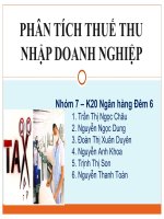 phân tích thuế thu nhập doanh nghiệp