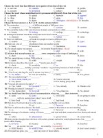 Các đề kiểm tra và đáp án tiếng anh lớp 12