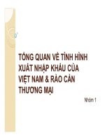 thuyết trình tổng quan về tình hình xuất nhập khẩu của việt nam và rào cản thương mại