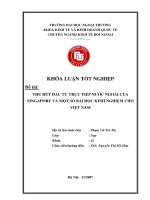 Thu hút đầu tư trực tiếp nước ngoài của singapore và một số bài học kinh nghiệm cho việt nam
