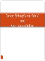 Cursor Định nghĩa và cách sử dụng hàm của người dùng