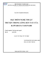 đặc điểm nghệ thuật truyện trong lòng bàn tay của kawabata yasunari
