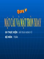 MẶT CẦU VÀ MẶT TRÒN XOAY