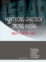 hoạt động giao dịch chứng khoán