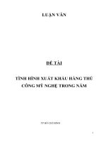 Luận văn Đề tài nghiên cứu Tình hình xuất khẩu hàng thủ công mỹ nghệ trong năm