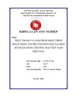 Thực trạng và giải pháp phát triển hoạt động tài trợ thương mại tại một số ngân hàng thương mại việt nam hiện nay