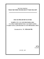 Nghiên cứu xây dựng các giải pháp khoa học và công nghệ nhằm nâng cao chất lượng và khả năng cạnh tranh của sản phẩm hoá chất