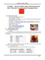 Cơ hội thách thức đối với bánh kem đức thành và mục tiêu marketing