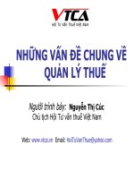những vấn đề chung về quản lý thuế