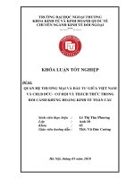 Quan hệ thương mại và đầu tư giữa Việt Nam và CHLB Đức - Cơ hội và thách thức trong bối cảnh khủng hoảng kinh tế toàn cầu