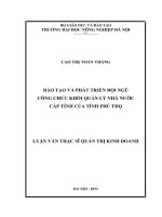 ĐÀO TẠO VÀ PHÁT TRIỂN ĐỘI NGŨ  CÔNG CHỨC KHỐI QUẢN LÝ NHÀ NƯỚC  CẤP TỈNH CỦA TỈNH PHÚ THỌ