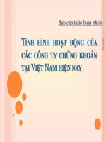 tình hình hoạt động của công ty chứng khoán tại việt nam hiện nay