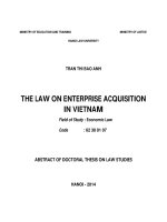 tóm tắt luận án tiếng anh pháp luật về mua bán doanh nghiệp