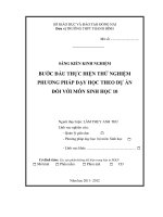 bước đầu thực hiện thử nghiệm phương pháp dạy học theo dự án đối với môn sinh học