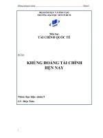 báo cáo môn học tài chính quốc tế khủng hoảng tài chính hiện nay