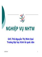 Bài giảng nghiệp vụ ngân hàng trung ương chương 4 Nghiệp vụ Thị trường mởcủa NHTW