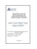 Báo cáo thực tập nhận thức tại ngân hàng nông nghiệp và phát triển nông thôn việt nam