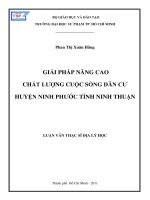 giải pháp nâng cao chất lượng cuộc sống dân cư huyện ninh phước tỉnh ninh thuận