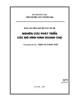 Giải pháp phát triển các mô hình kinh doanh chợ