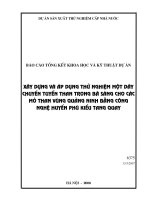 Xây dựng và áp dụng thử nghiệm một dây chuyền tuyển than trong bã sàng cho các mỏ than vùng quảng ninh bằng công nghệ huyền phù kiểu tang quay