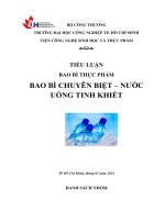 Báo cáo bao bì  bao bì chuyên biệt nước uống tinh khiết