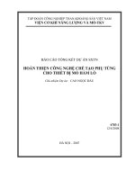 Hoàn thiện công nghệ, chế tạo phụ tùng cho thiết bị mỏ hầm lò