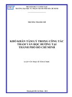 khó khăn tâm lý trong công tác tham vấn học đường tại thành phố hồ chí minh
