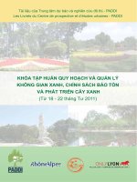 Quy hoạch và quản lý không gian xanh, chính sách bảo tồn và phát triển cây xanh.