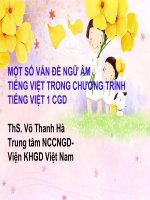 Một số vấn đề ngữ âm tiếng việt trong chương trình tiếng việt tham khảo
