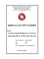 khóa luận tốt nghiệp an toàn lao động cho vay vốn của ngân hàng đầu tư và phát triển việt nam