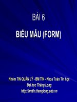 Bài 6: Tin Quản lý Visual Foxpro - Biểu mẫu Form