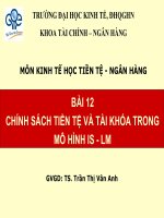 bài 12 chính sách tiền tệ và tài khóa trong mô hình is - lm