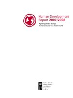 team for the preparation of the human development report 2007 - 2008